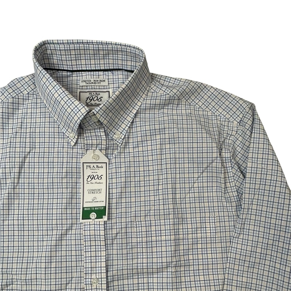 Jos. A. Bank Men’s Stretch Non Iron Tailored Fit Plaid Shirt 17-35 XL NWT